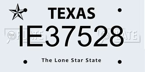 IE37528 Texas License Plate