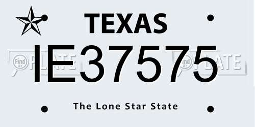 IE37575 Texas License Plate