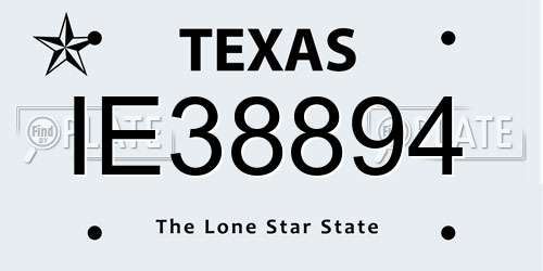 IE38894 Texas License Plate