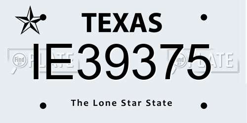 IE39375 Texas License Plate