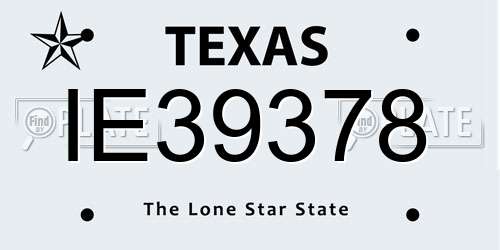 IE39378 Texas License Plate