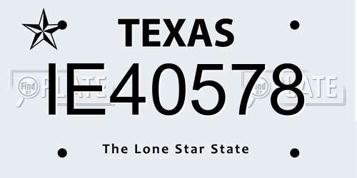 IE40578 Texas License Plate