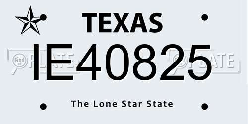 IE40825 Texas License Plate