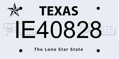 IE40828 Texas License Plate