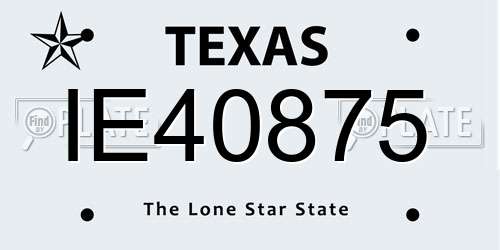 IE40875 Texas License Plate