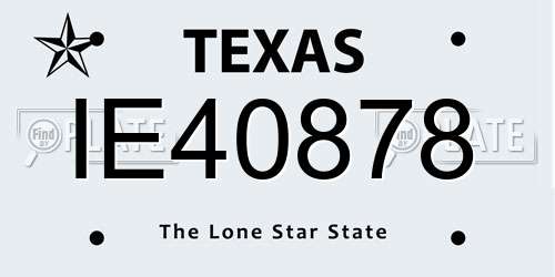 IE40878 Texas License Plate