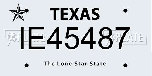 IE45487 Texas License Plate