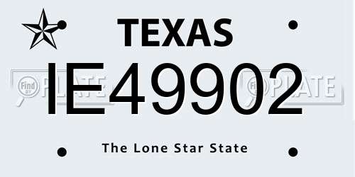IE49902 Texas License Plate