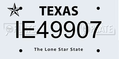 IE49907 Texas License Plate