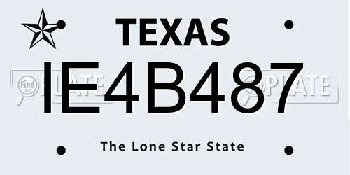 IE4B487 Texas License Plate