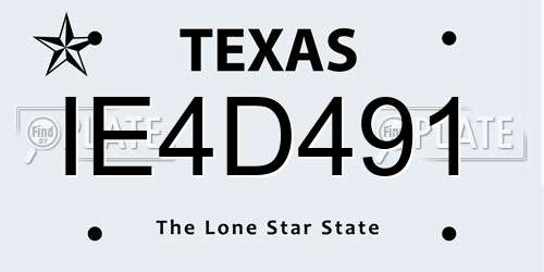 IE4D491 Texas License Plate
