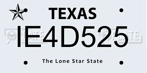 IE4D525 Texas License Plate