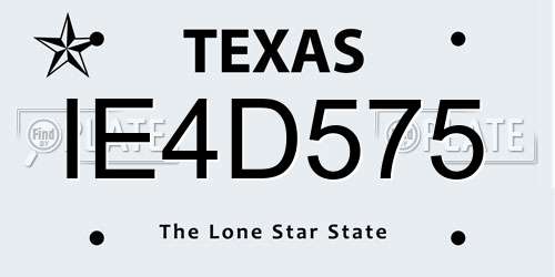 IE4D575 Texas License Plate
