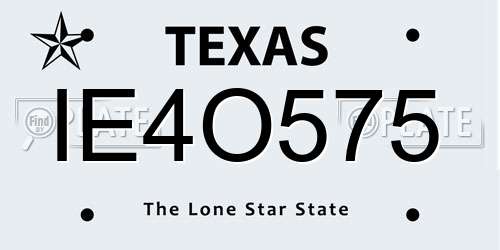 IE4O575 Texas License Plate