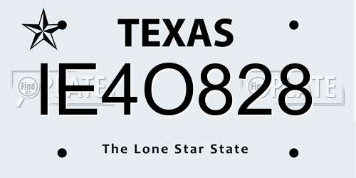 IE4O828 Texas License Plate