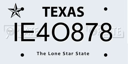 IE4O878 Texas License Plate