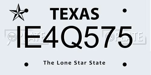 IE4Q575 Texas License Plate
