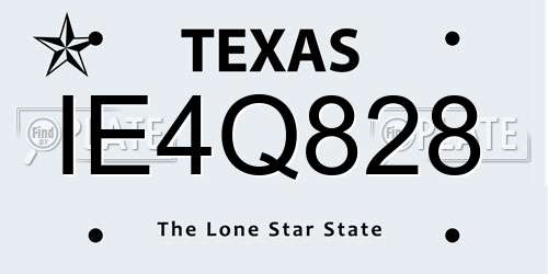 IE4Q828 Texas License Plate