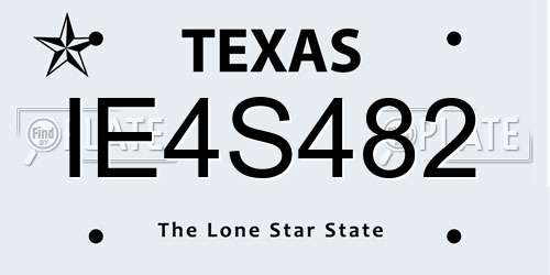 IE4S482 Texas License Plate