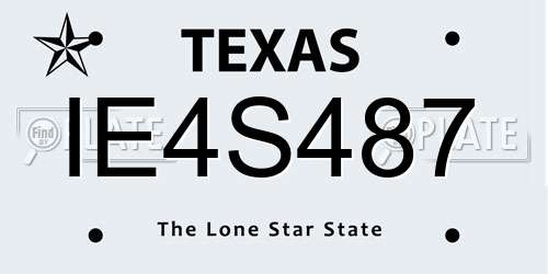 IE4S487 Texas License Plate