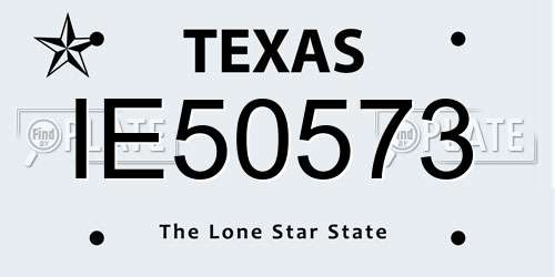 IE50573 Texas License Plate