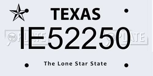 IE52250 Texas License Plate