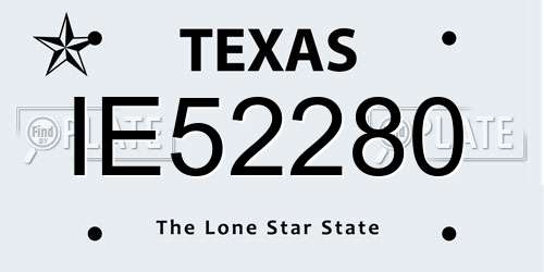 IE52280 Texas License Plate