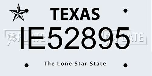 IE52895 Texas License Plate