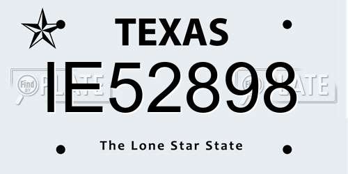 IE52898 Texas License Plate