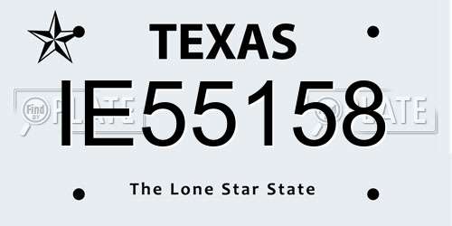IE55158 Texas License Plate