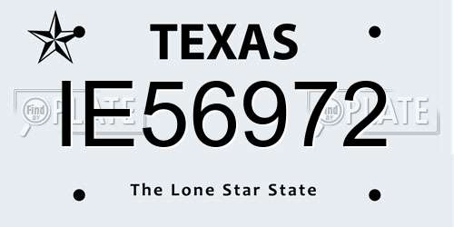 IE56972 Texas License Plate