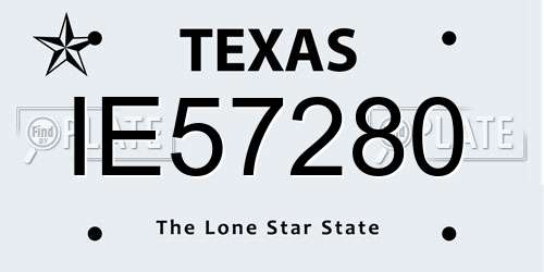 IE57280 Texas License Plate