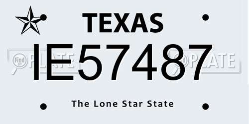 IE57487 Texas License Plate