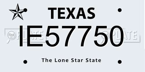 IE57750 Texas License Plate