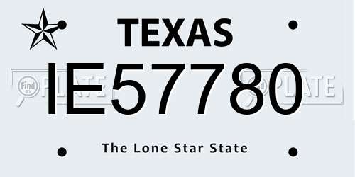 IE57780 Texas License Plate