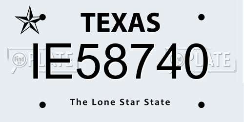 IE58740 Texas License Plate