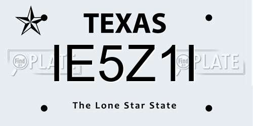 IE5Z1I Texas License Plate