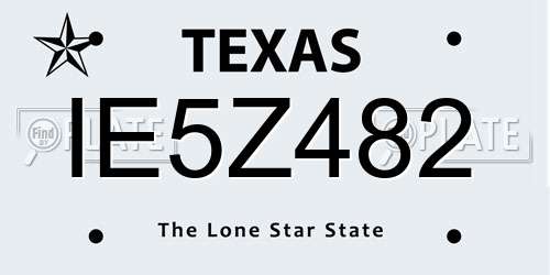 IE5Z482 Texas License Plate