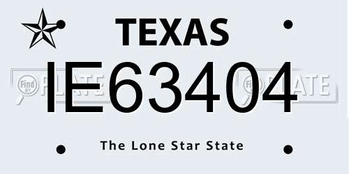 IE63404 Texas License Plate