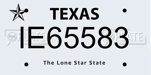IE65583 Texas License Plate