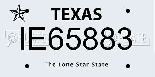 IE65883 Texas License Plate