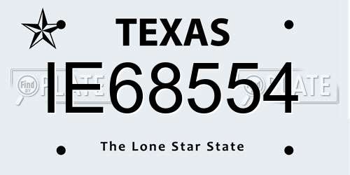 IE68554 Texas License Plate