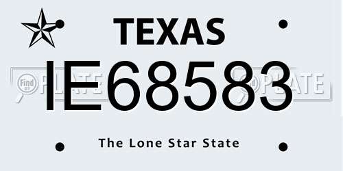 IE68583 Texas License Plate