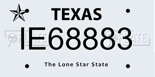 IE68883 Texas License Plate