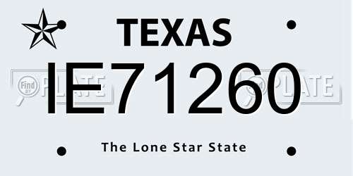 IE71260 Texas License Plate