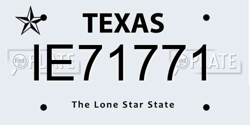 IE71771 Texas License Plate