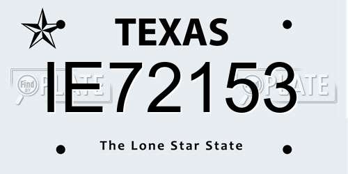 IE72153 Texas License Plate