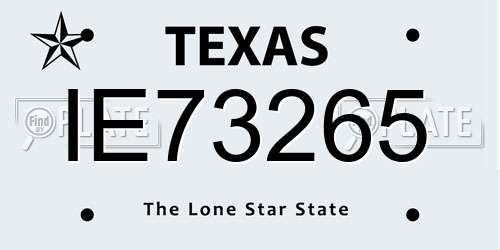 IE73265 Texas License Plate