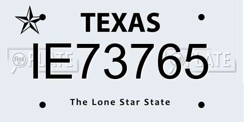 IE73765 Texas License Plate