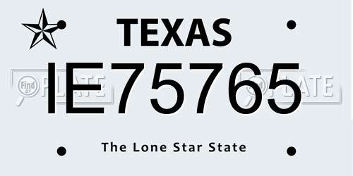 IE75765 Texas License Plate